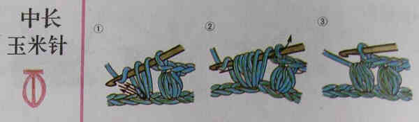 毛线编织基本针法大全--中长玉米针