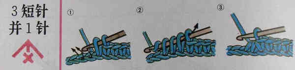 毛线编织基本针法大全--3短针并1针