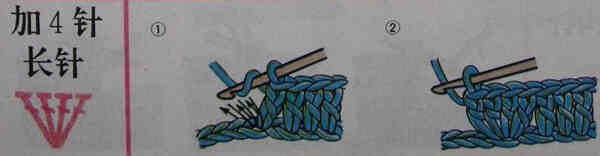 毛线编织基本针法大全--加4针长针