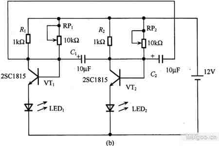 LED闪光电路结构工作原理