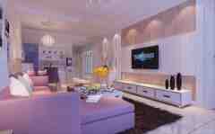 客厅紫色装修效果图 神秘梦幻尽显奢华